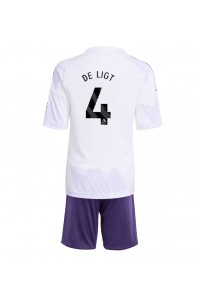 Fotbalové Dres Manchester United Matthijs de Ligt #4 Dětské Venkovní Oblečení 2025-26 Krátký Rukáv (+ trenýrky)